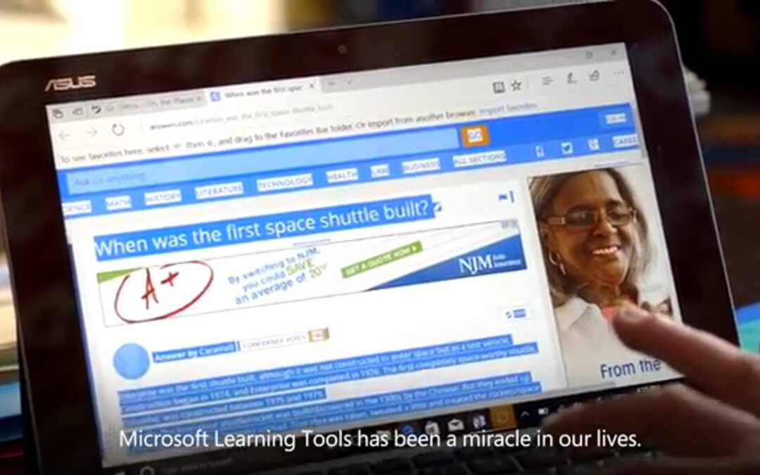 Andrew reads for the first time with Microsoft Learning tools